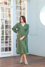 Emerald green midi dress