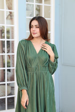 Emerald green midi dress
