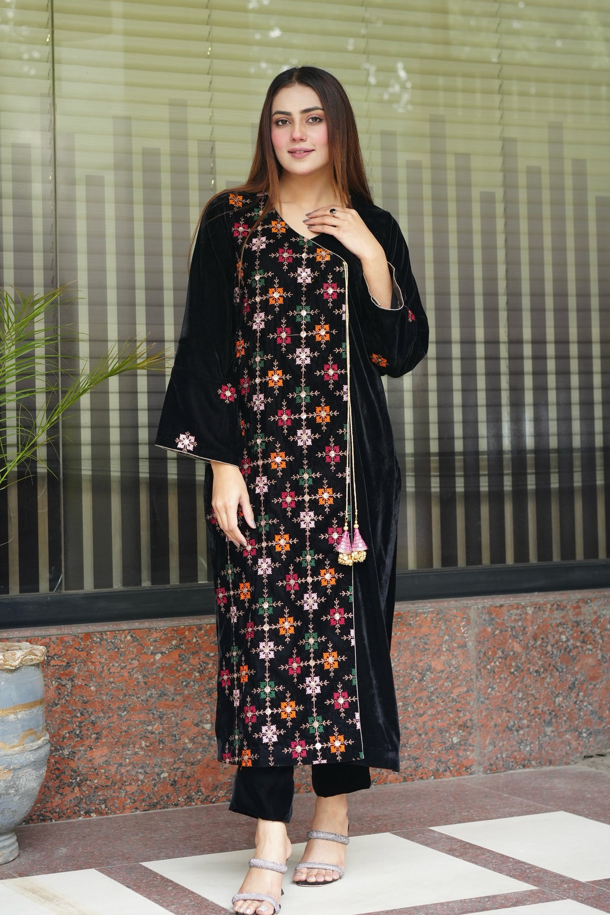 Black Angrakha embroidered 2