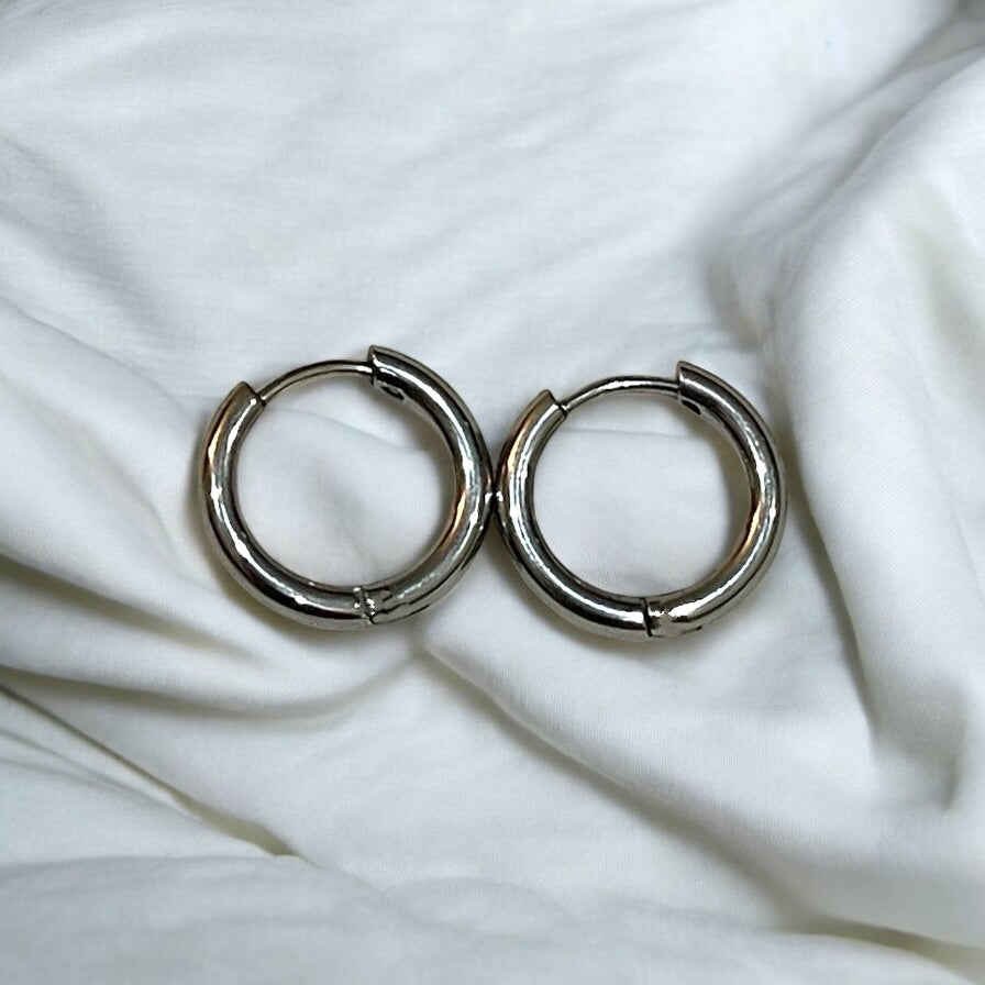 Silver Chunky Hoops