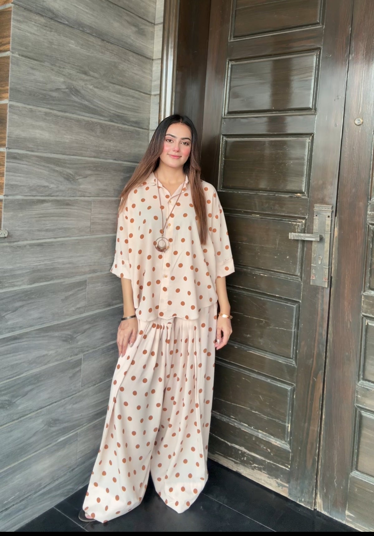 Polka dotted farshi set