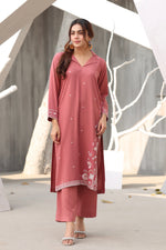 Pink embroidered dress