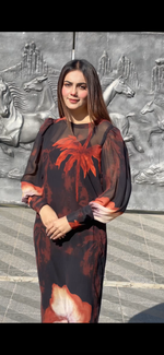 Polka dotted black dress