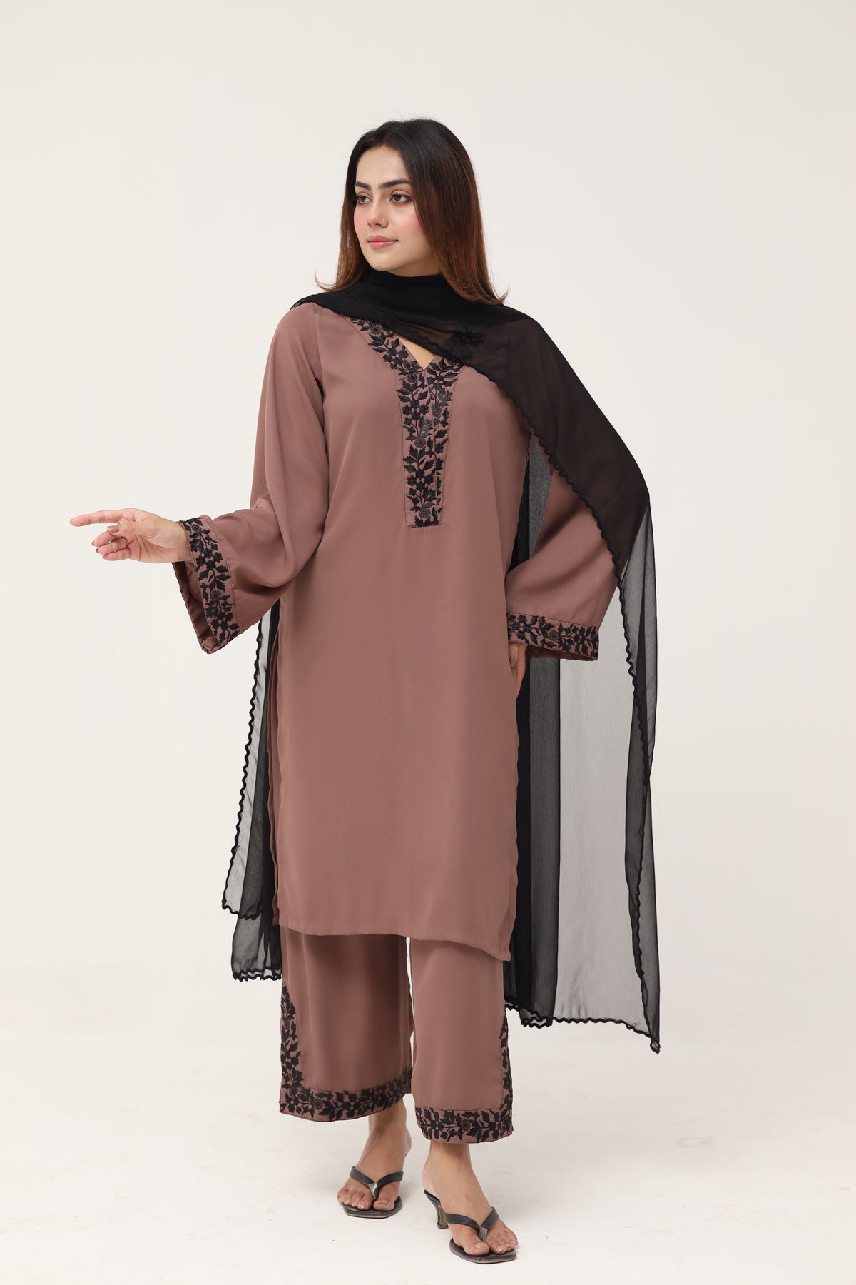 3 piece Mocha brown dress