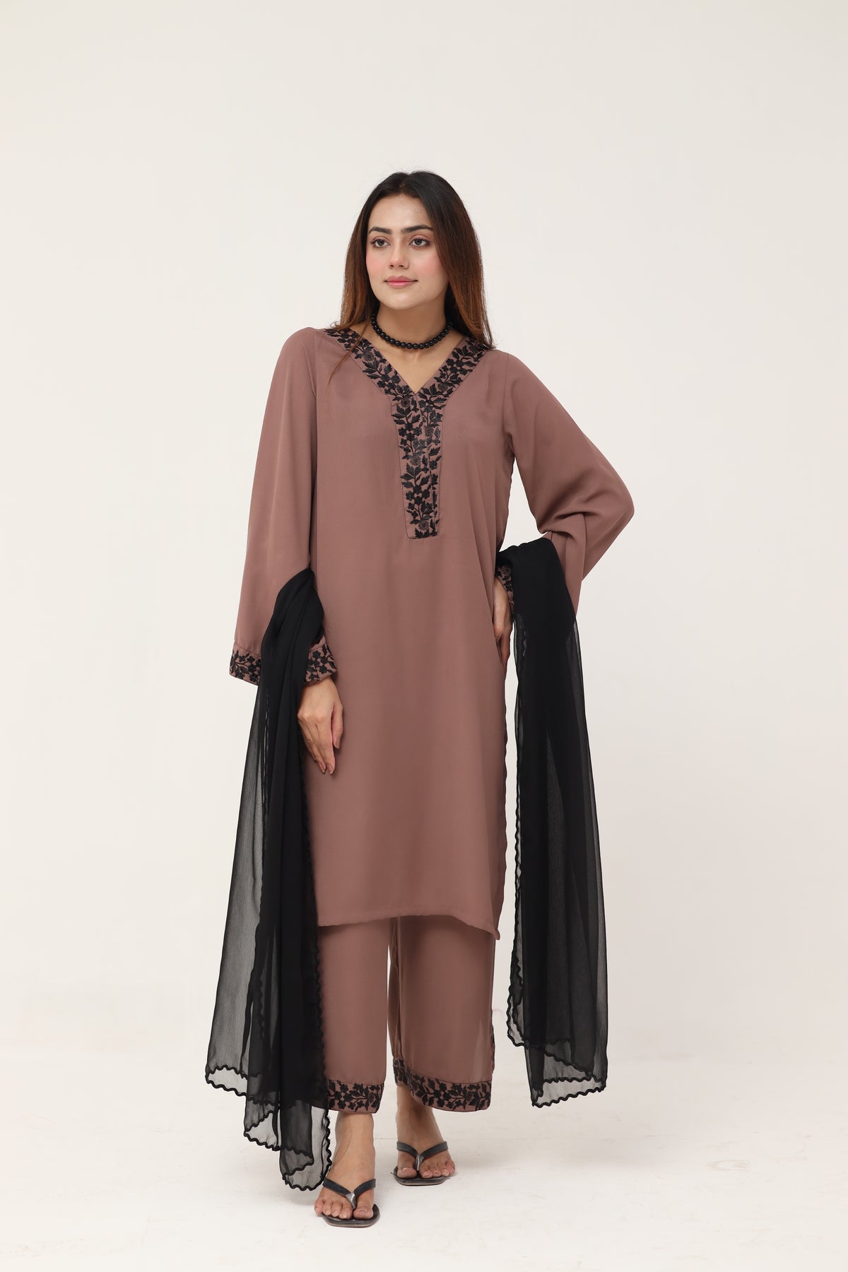 3 piece Mocha brown dress