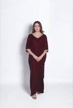 Red velvet kaftan