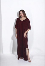 Red velvet kaftan
