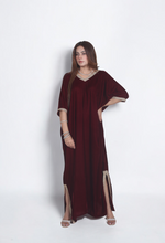 Red velvet kaftan